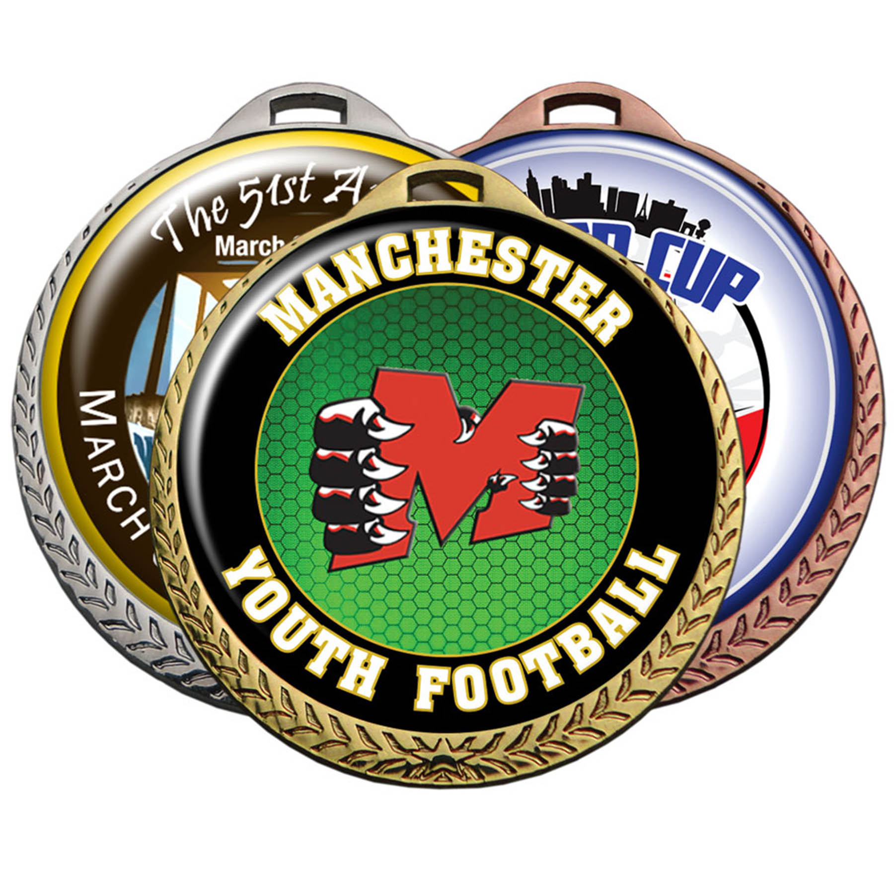 Digistock Medals: Star & Laurel Bottom Borderwith 2" DIA in Shiny Finish 3
