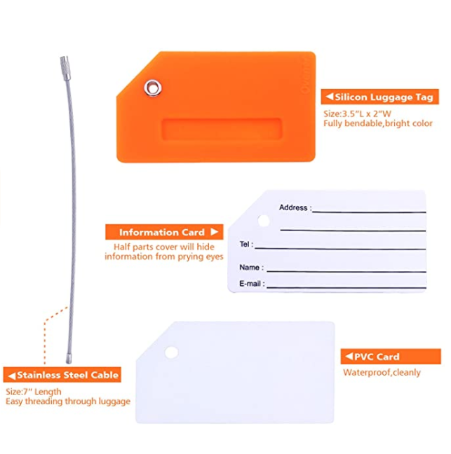 Silicone Luggage Tag With Name ID Card 4