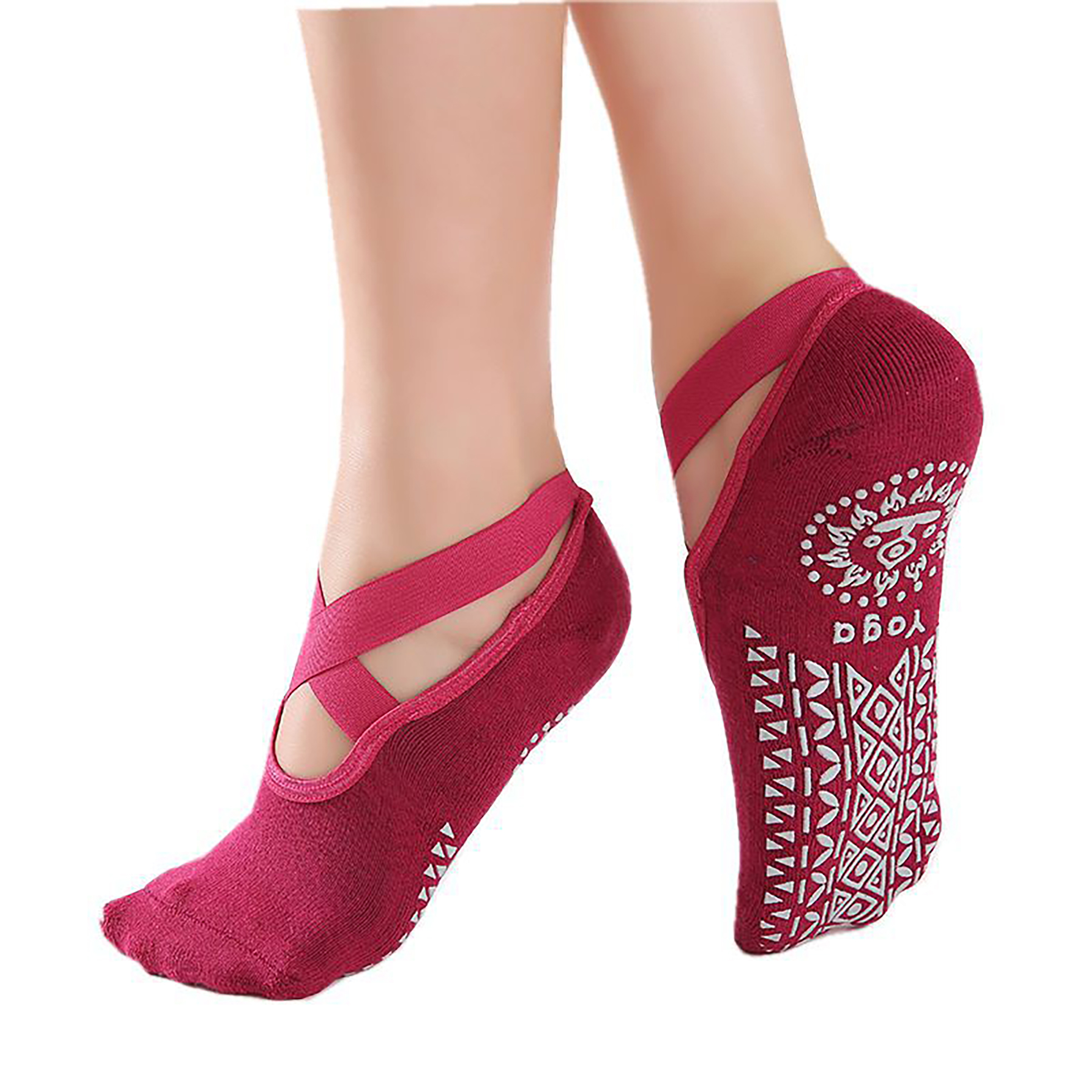 Women's Non Slip Grip Yoga Socks 2