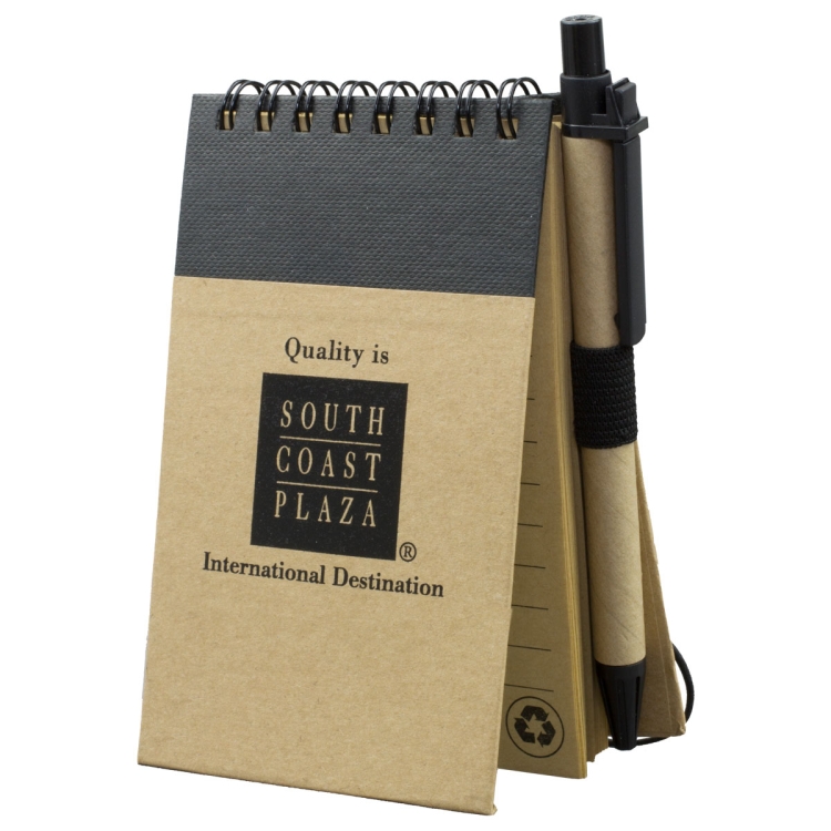 "ARCATA" Eco Inspired Jotter Notepad Notebook with Matching Color Eco Inspired Paper Pen 2