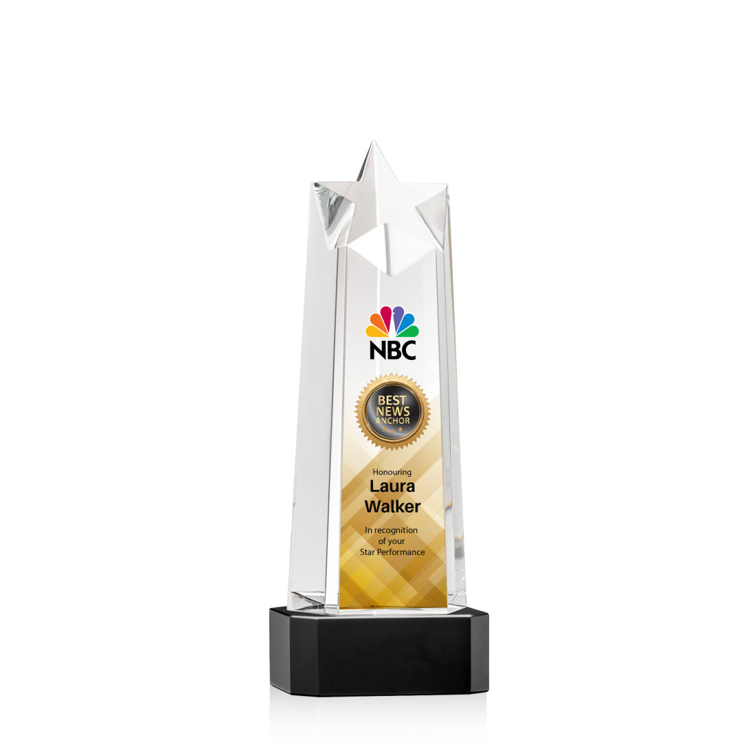 Delaware Star VividPrint™ Award on Base - Black 6