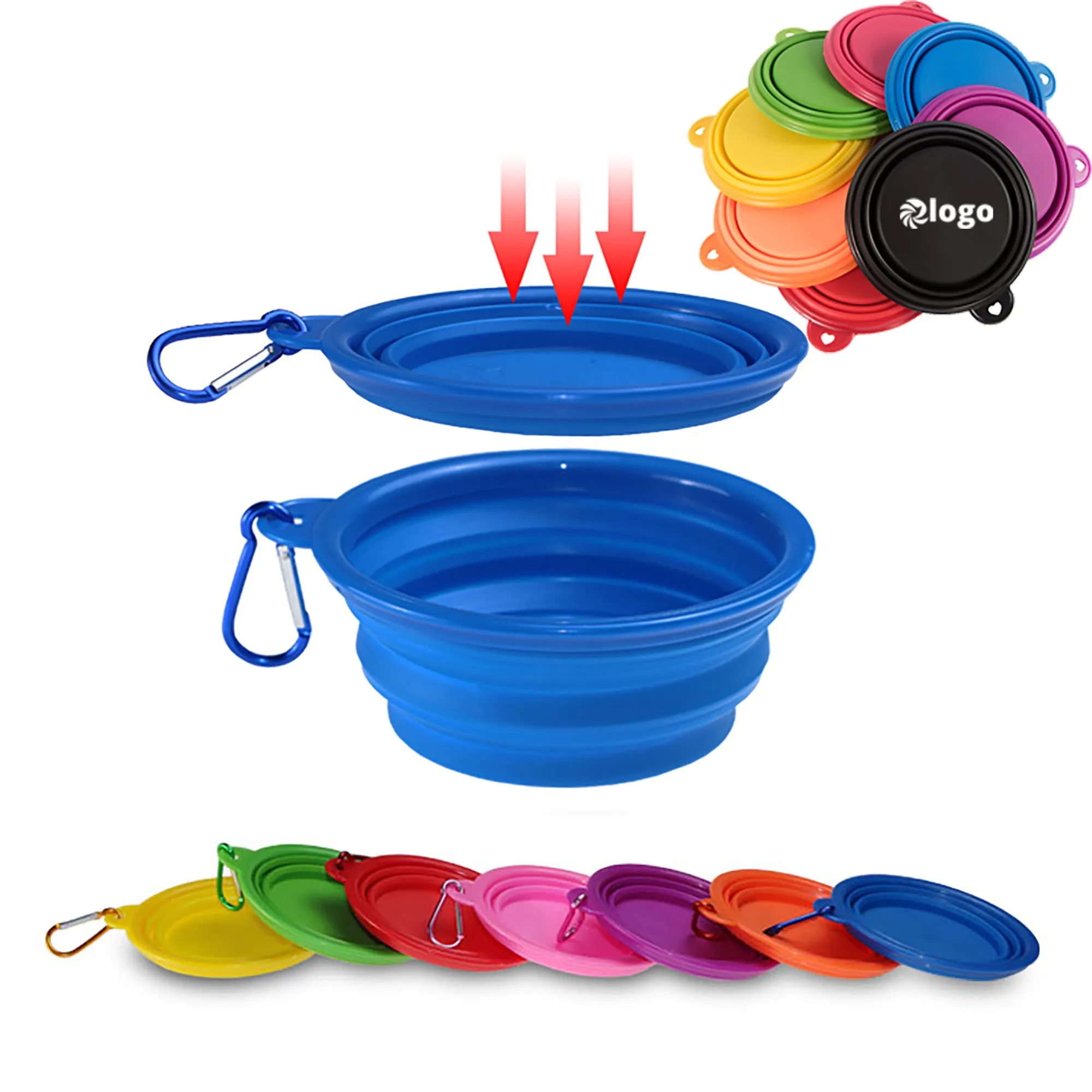 12Oz Pure Color TPE Collapsible Pet Bowl