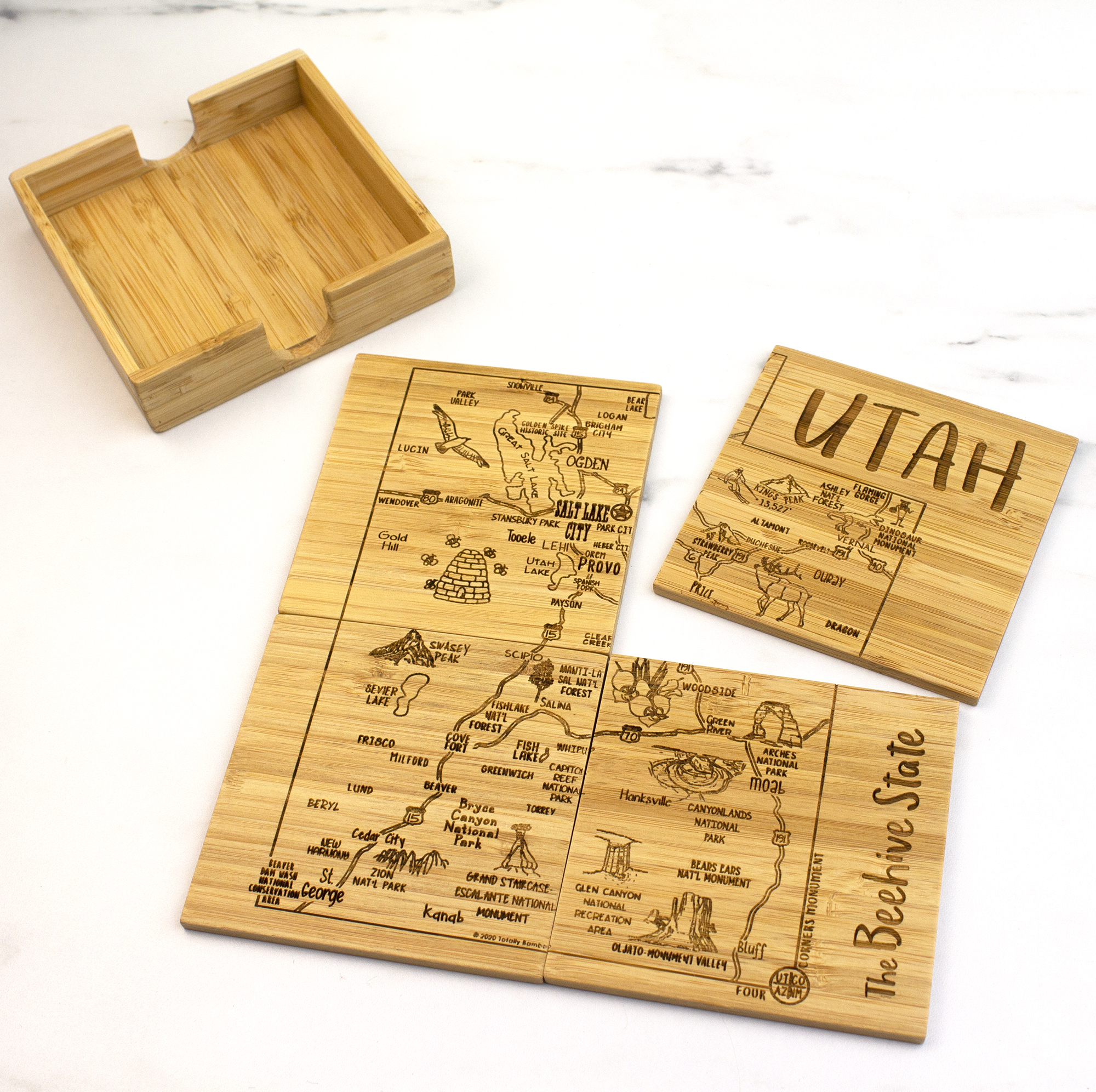 Utah Puzzle Coaster Set 12