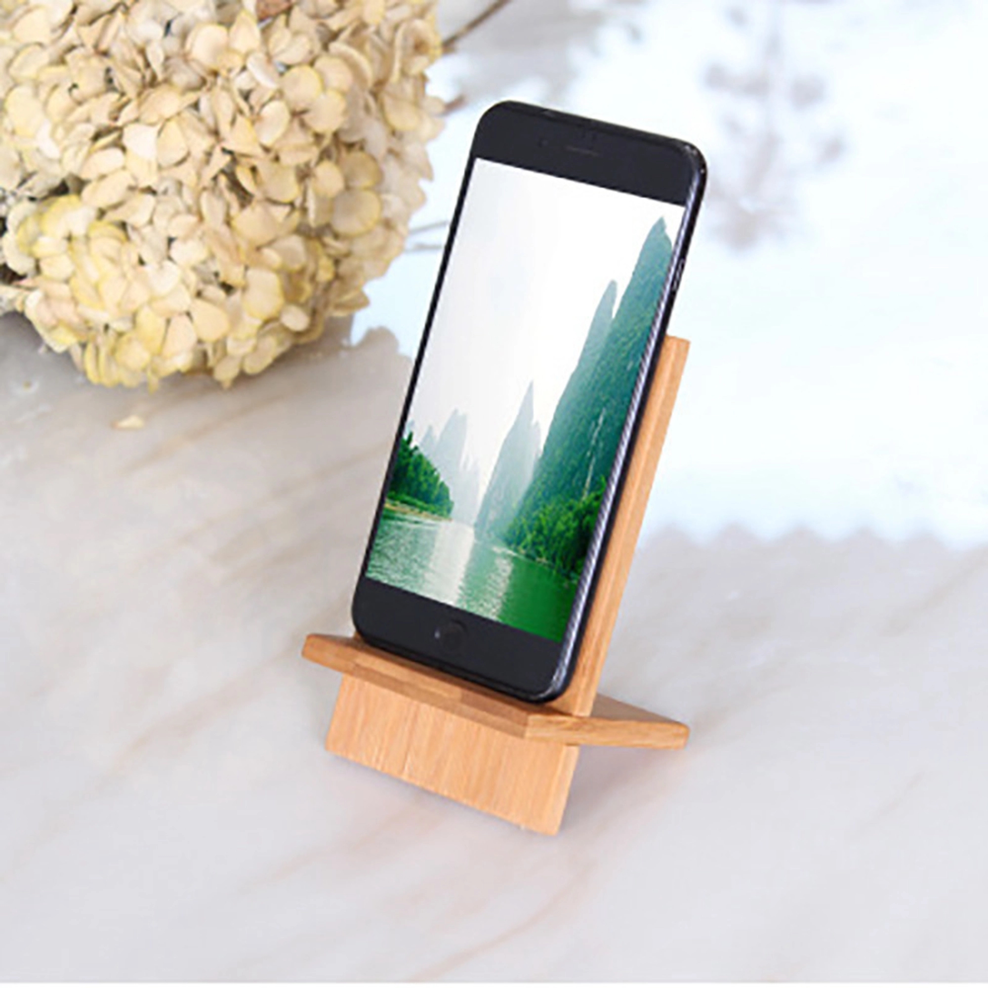 Bamboo mobile phone holder 2
