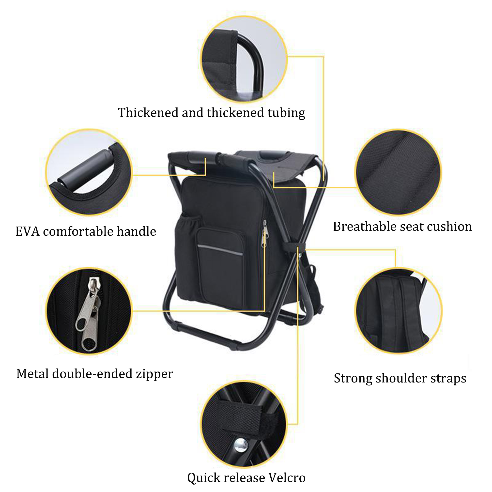 Outdoor Portable Folding Stool Backpack Cooler Bag 4