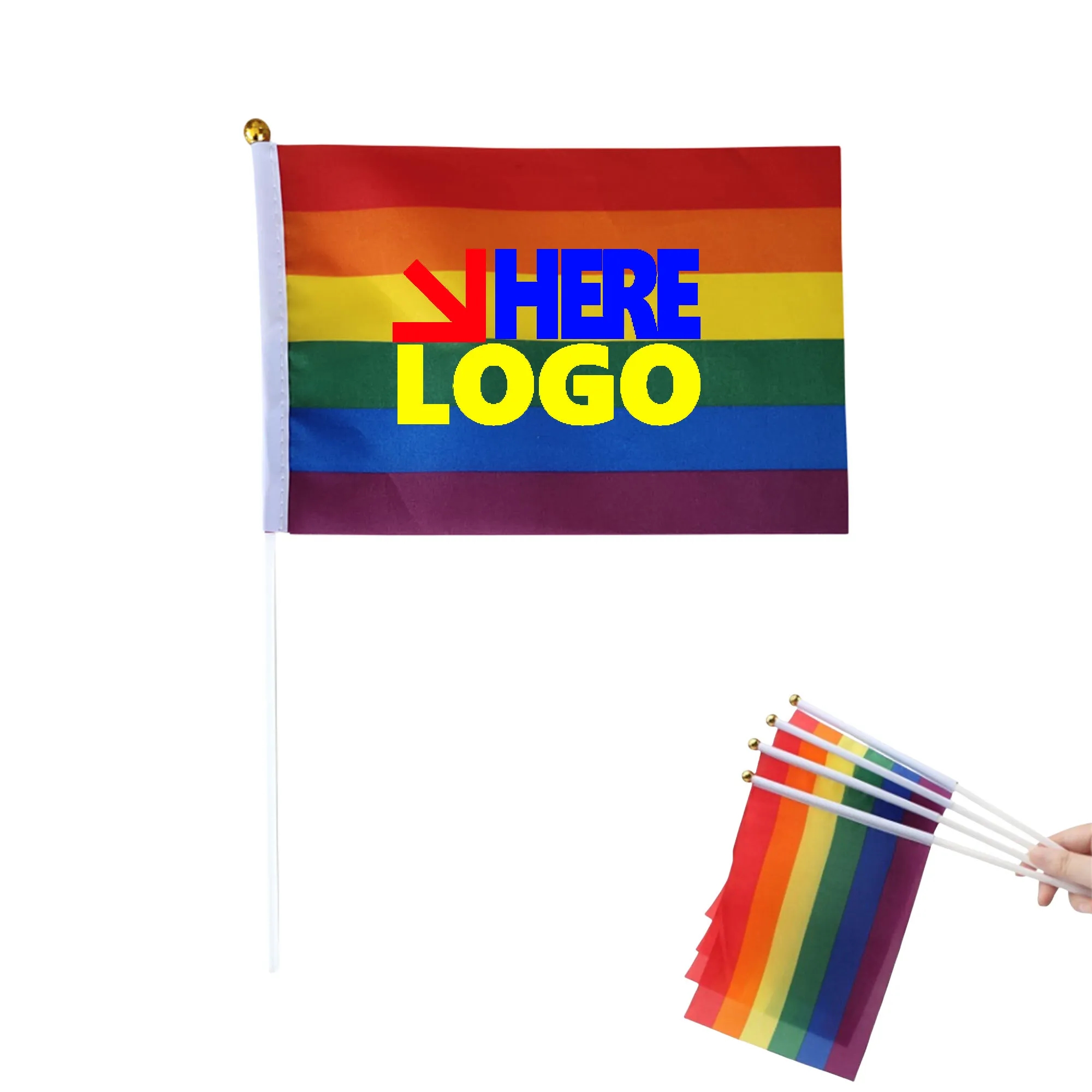 Handheld Rainbow Stick Flag Rush Service 3