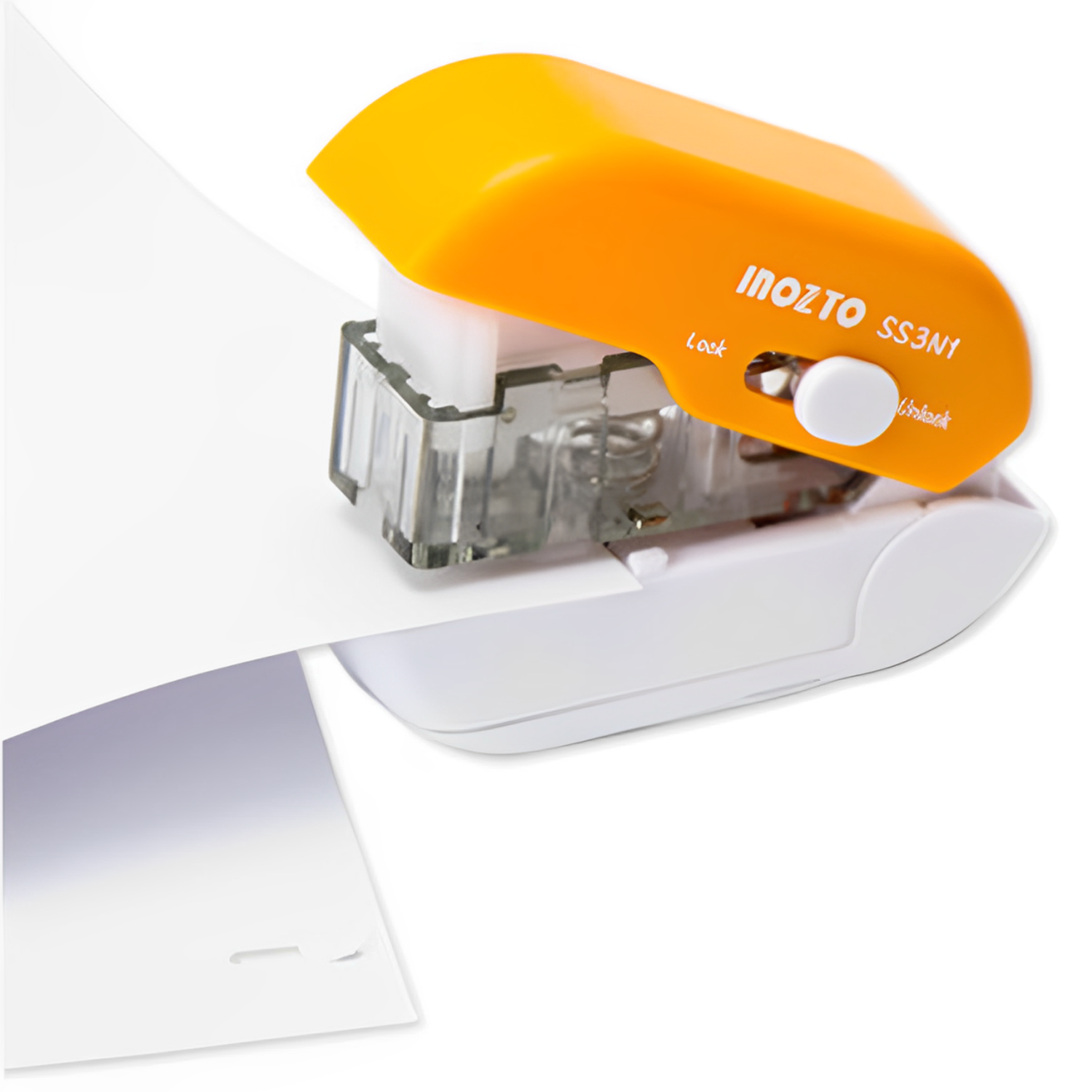 Mini Needleless SS - 3N1 Stapler for School & Office, custom desk accessory with logo imprint 2