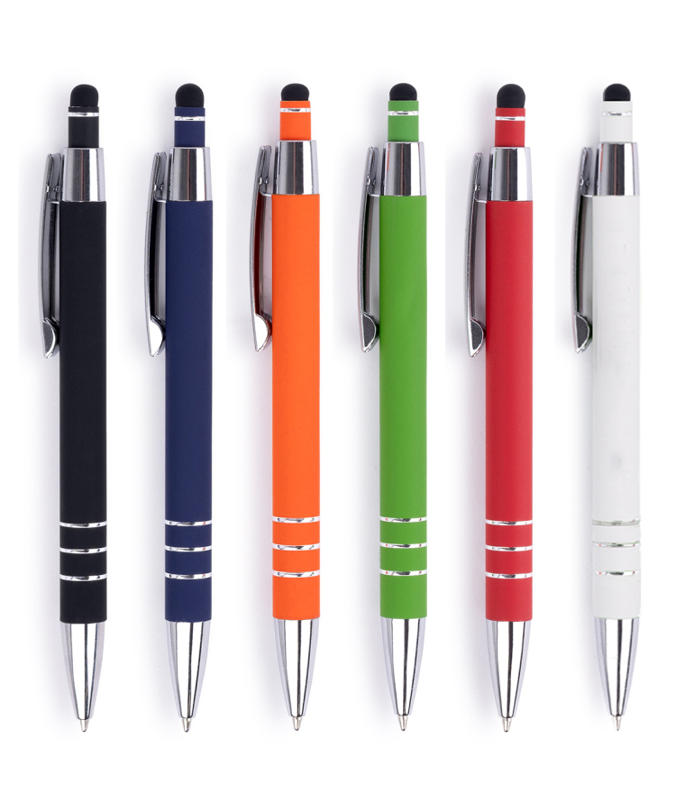 Union Printed - Bethany Stylus Satin Soft Touch Click Metal Pen 4