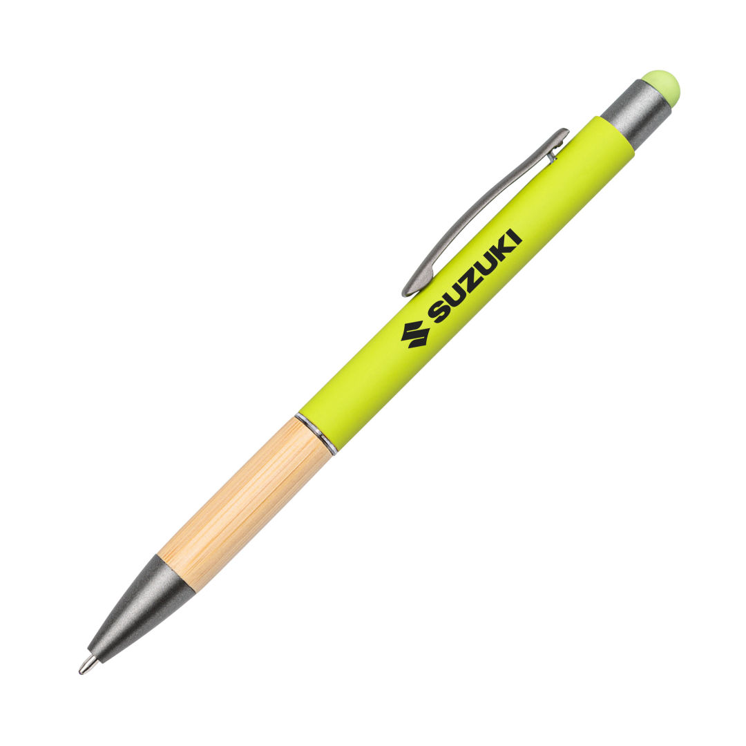 Assias Aluminum Pen w/Bamboo Grip & Blue Refill 7