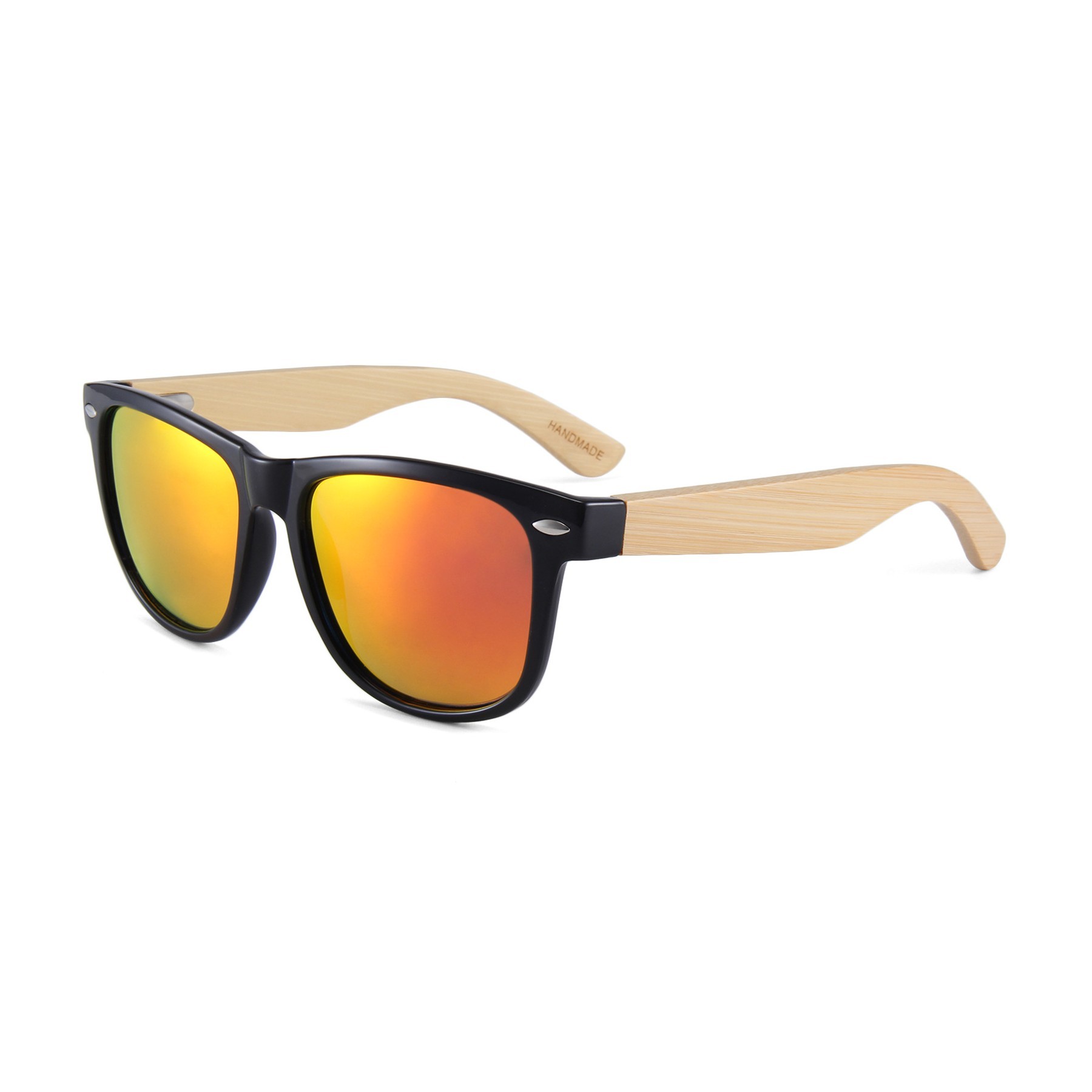 Vintage Oval Frame Bamboo Wood Polarized Sunglasses 2
