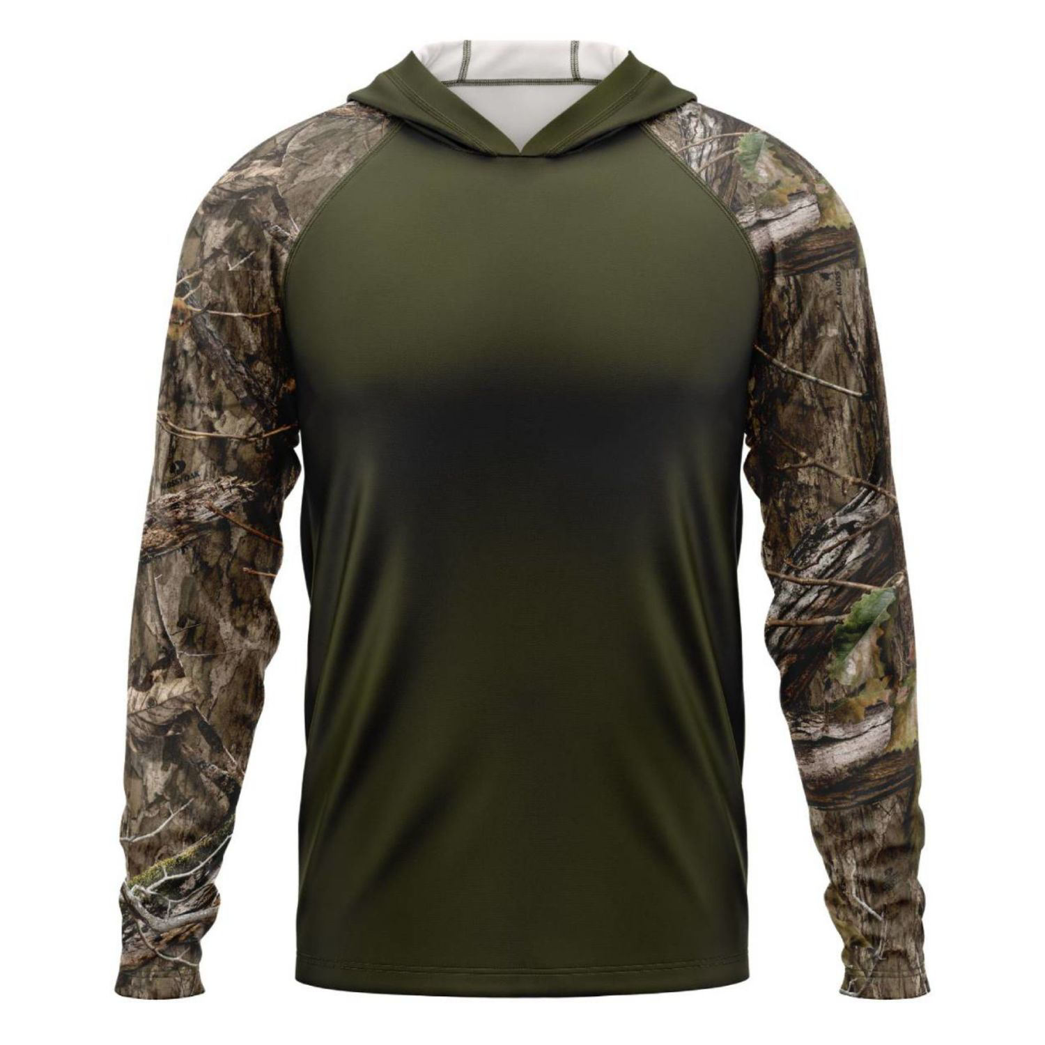 Mossy Oak® Men's 4.4 oz. Polyester Interlock Raglan Hooded T-Shirt 1