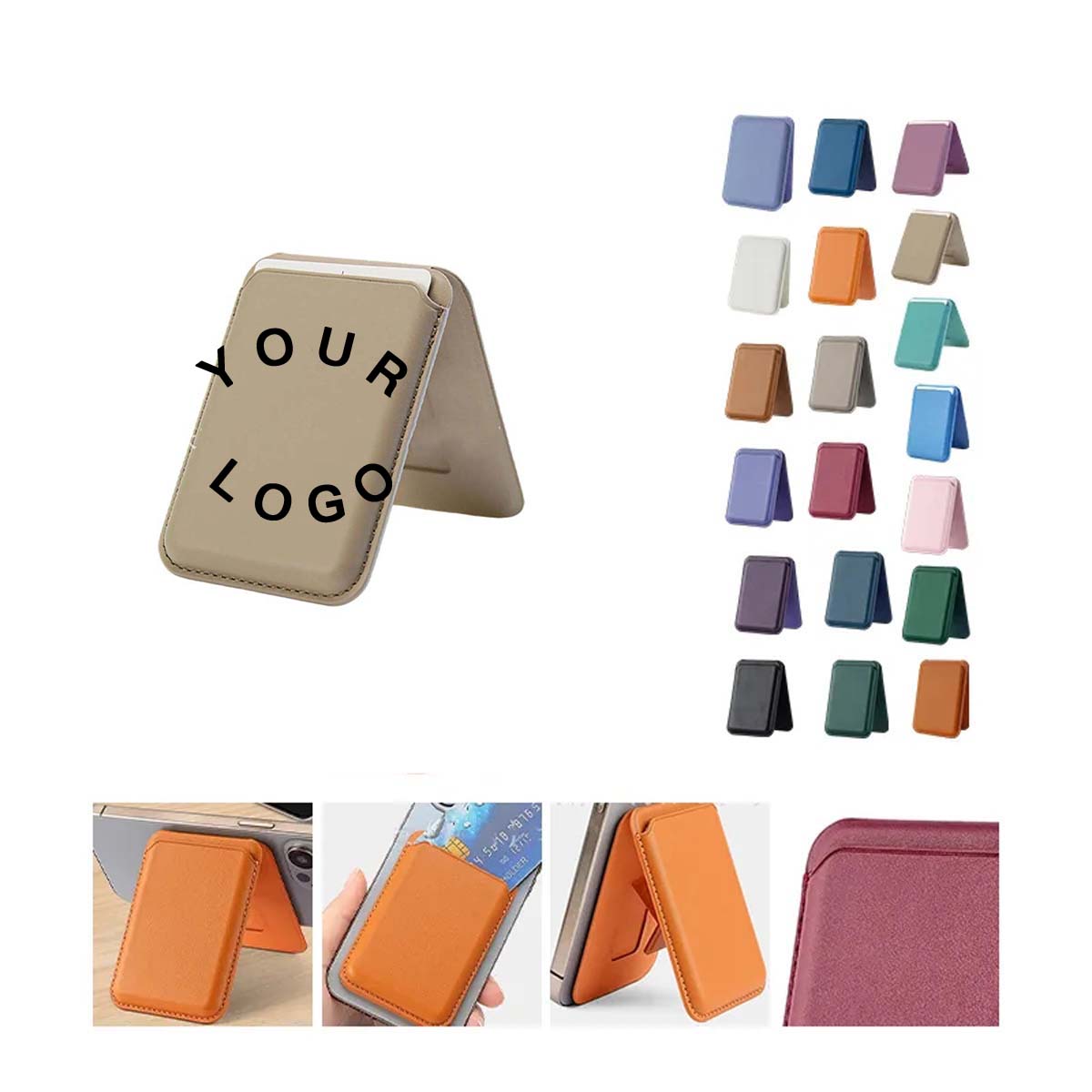 Magnetic PU Phone Wallet with Foldable Stand 21
