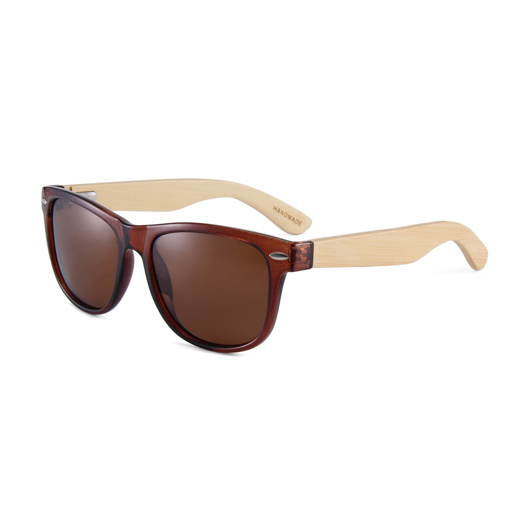Vintage Oval Frame Bamboo Wood Polarized Sunglasses 7