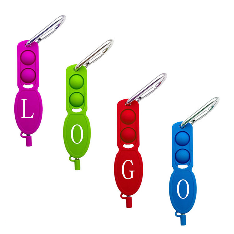 Fidget Toy Push Pop Pens w/Carabiner 3
