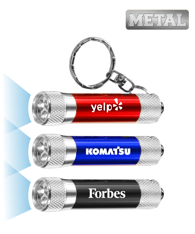 Union Printed, Bright Metal LED Mini Flashlight Keychain 2