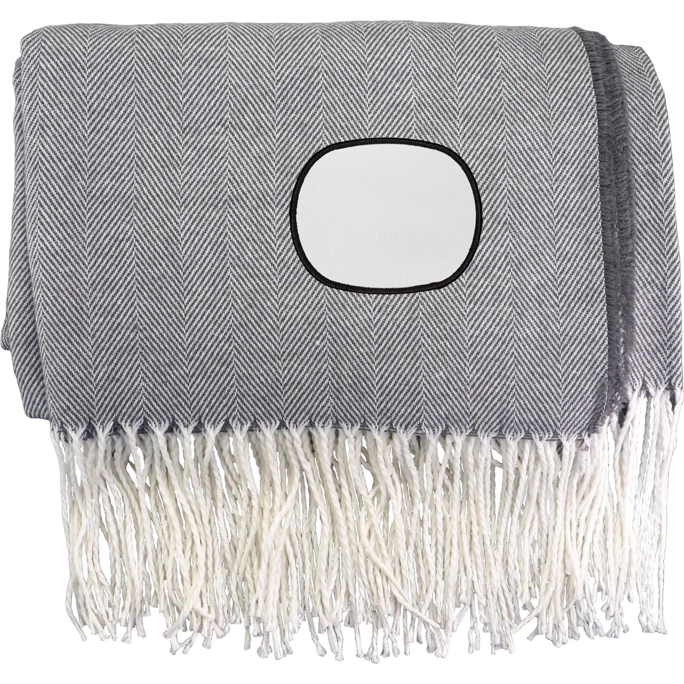 Fringed Emblem Throw Blanket 5