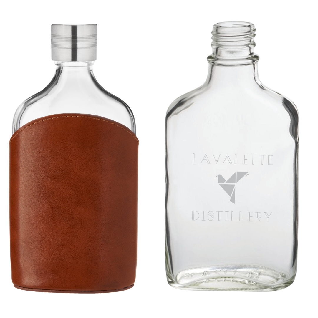 Viski® Parker Leather-Wrapped Glass Flask