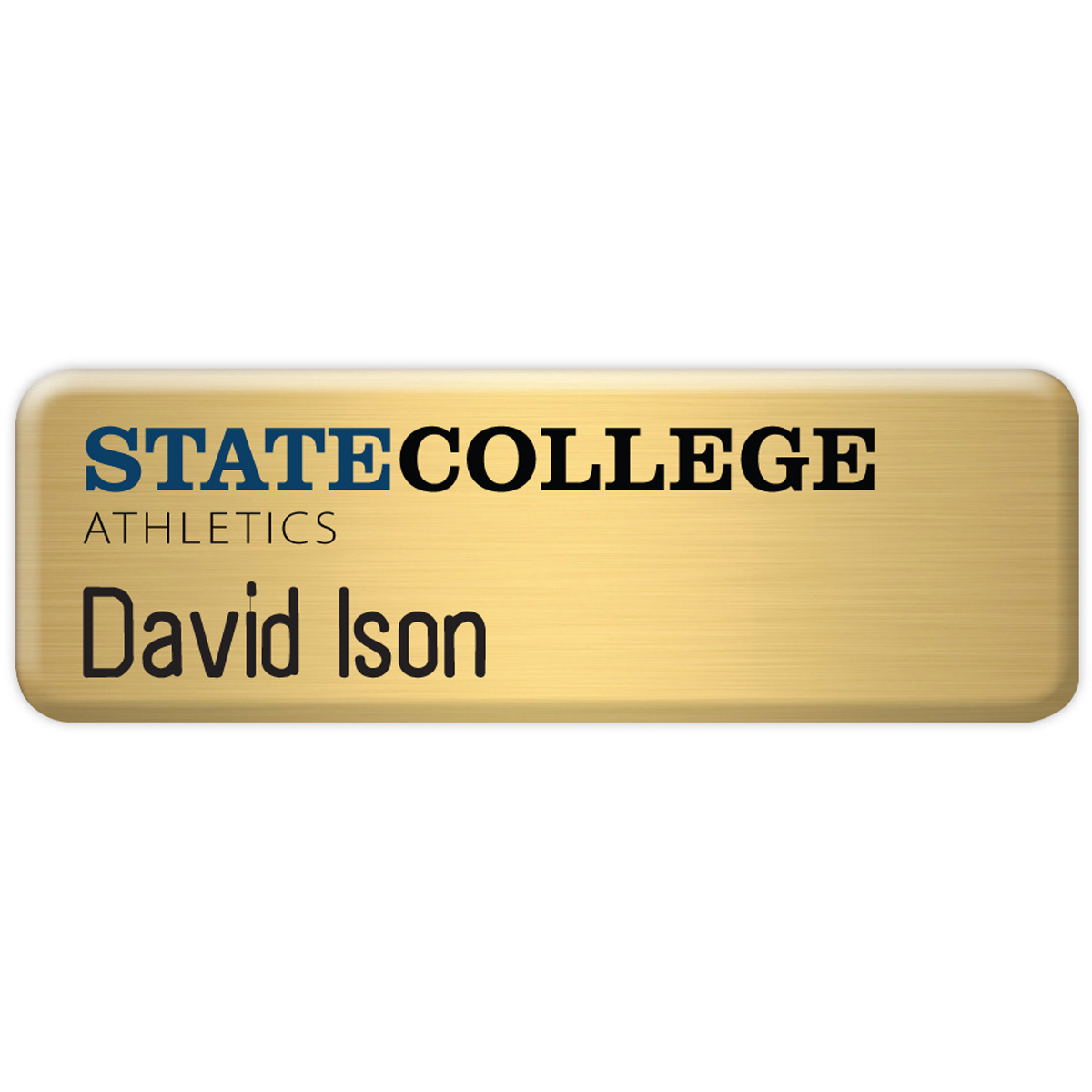 New York Custom Metal Name Badge (Custom sized between 0 and 3 sq. in.)