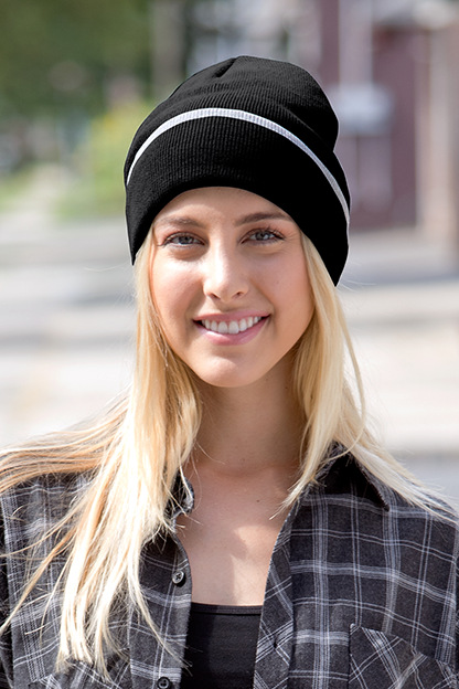 Edge Stripe Knit Beanie 7
