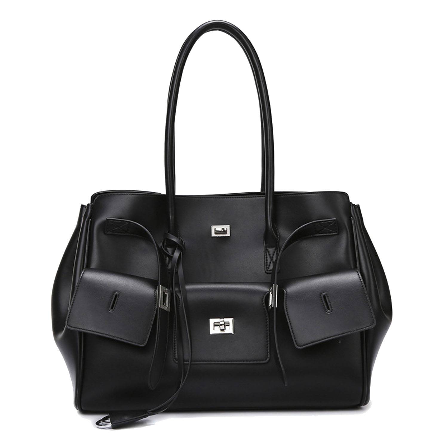 Spacious PU Leather Tote Bag Comfortable Grip 2