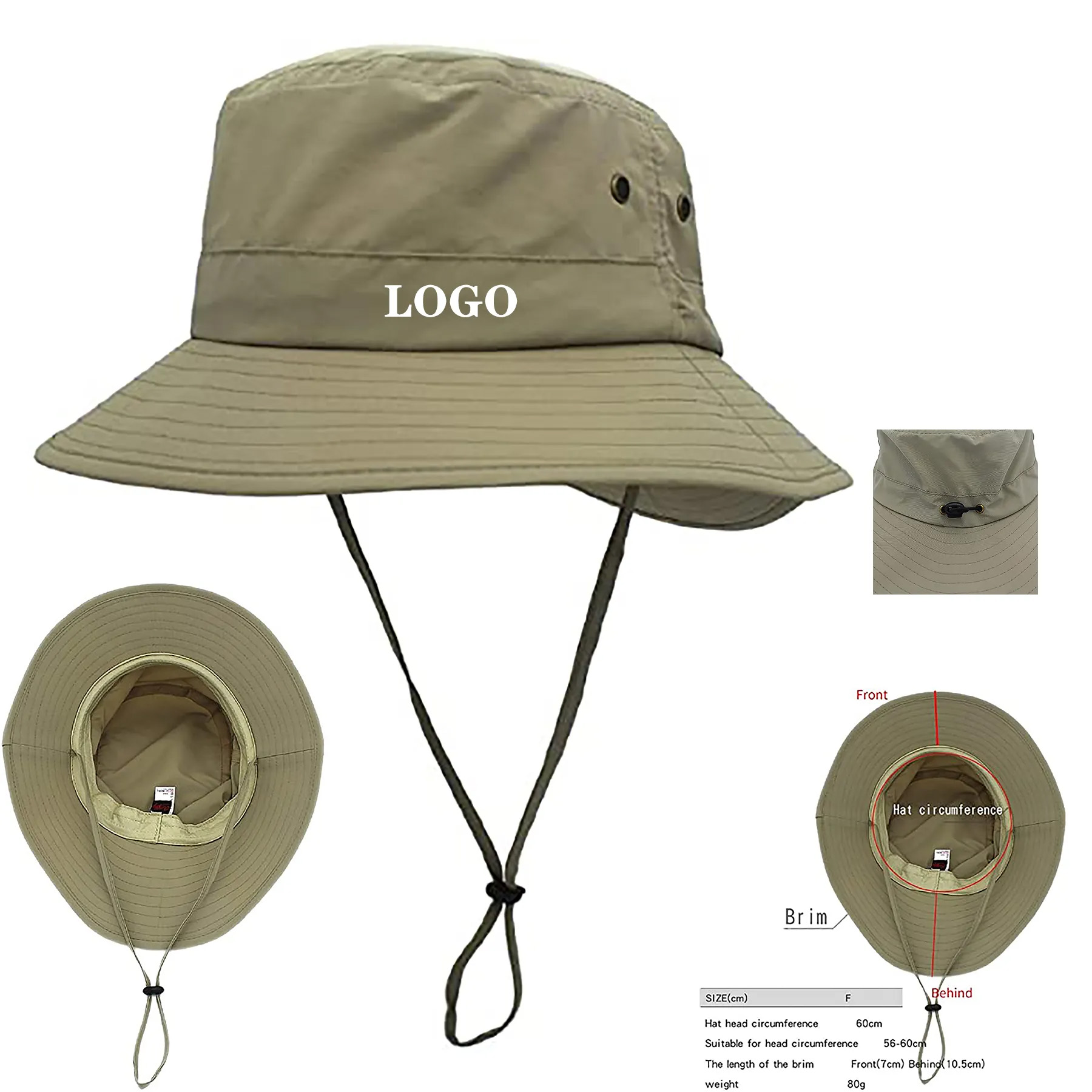 Unisex Fisherman Bucket Hat with Strap 2