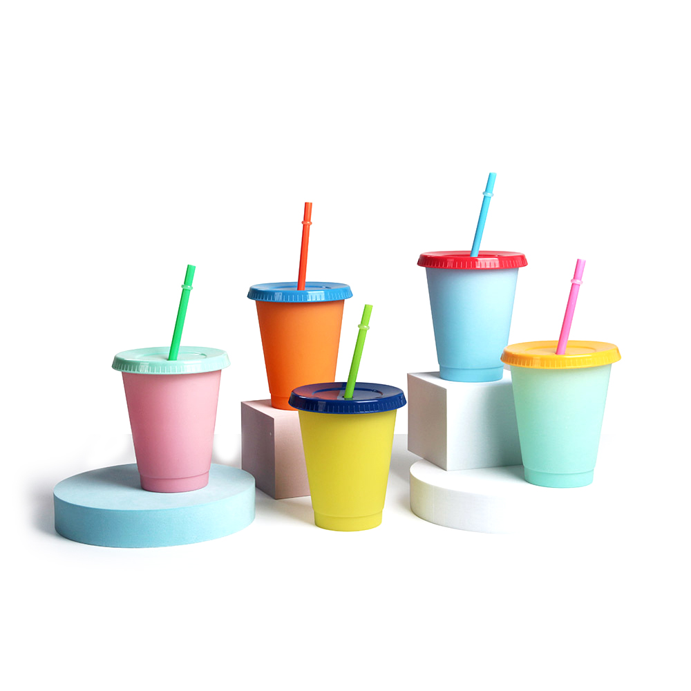 450ML 16 Oz Color Plastic Cup Temperature Sensitive Water Bottle