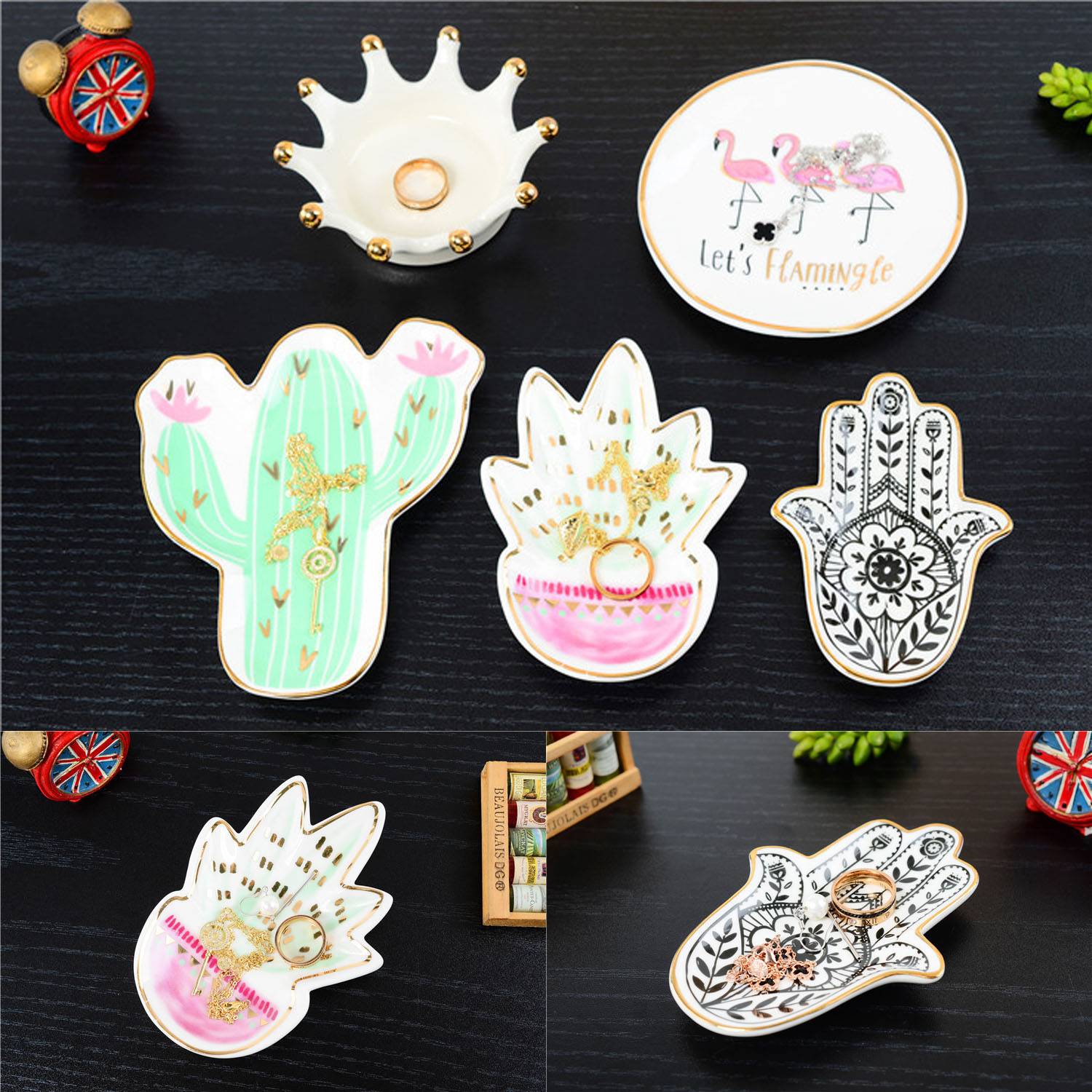 Home Decorative Cute Decor Jewelry Tray Dish Gift 5