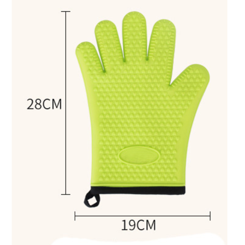 Long Silicone Waterproof BBQ Kitchen Grilling Gloves w/Inner Cotton Layer 14