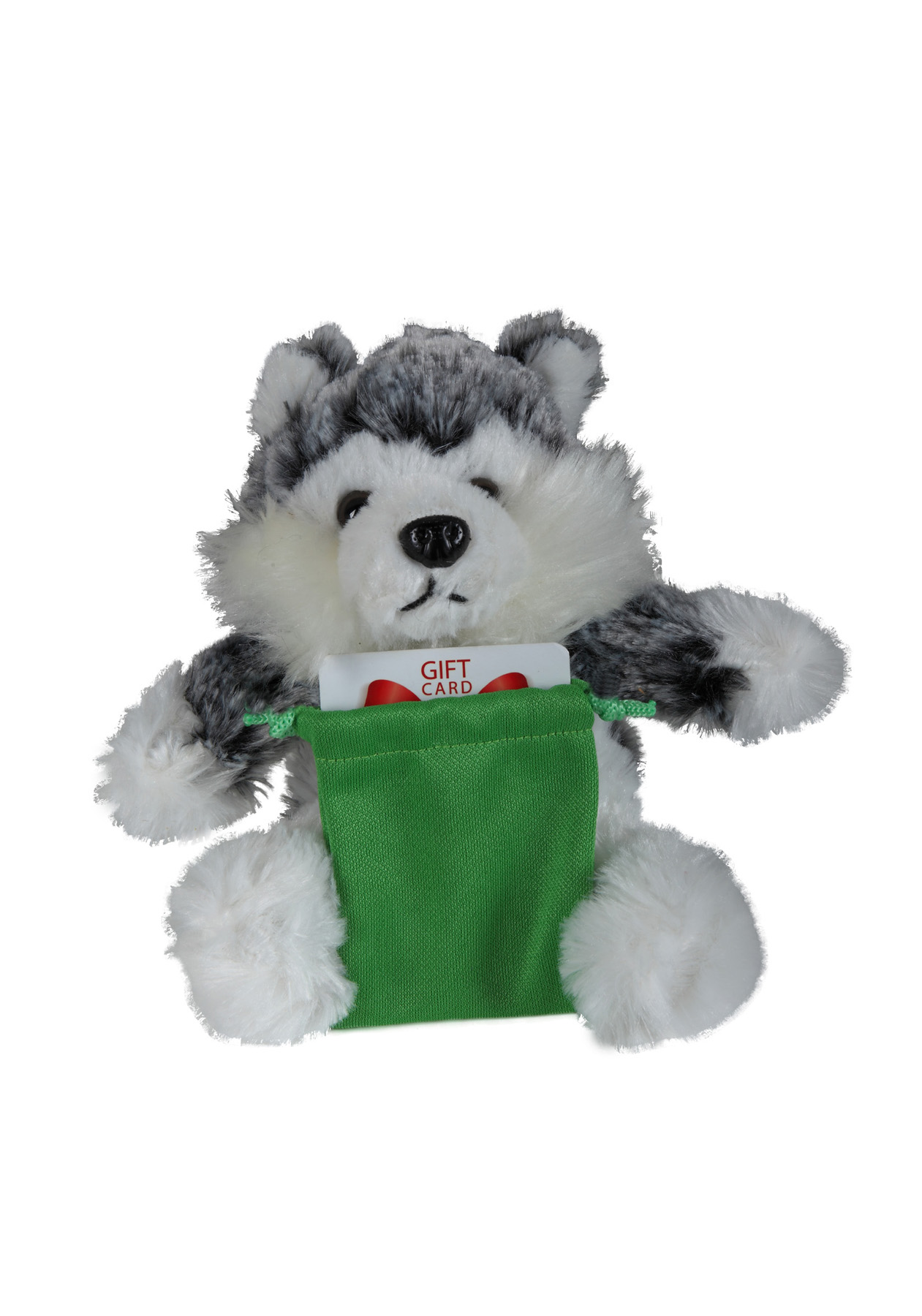 soft plush Husky with gift card sack 5