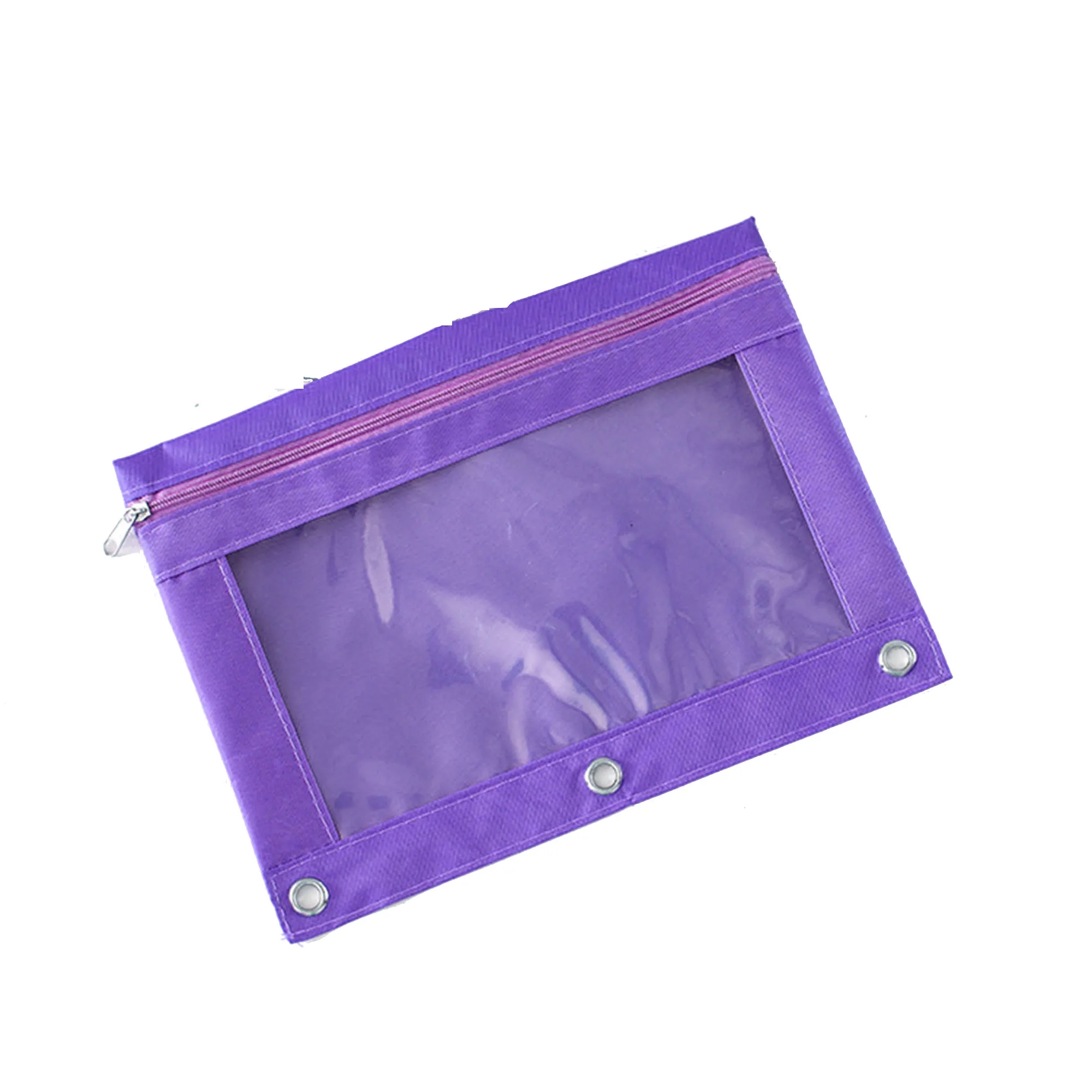 Zippered Binder Pencil Pouch with Rivet Enforced Hole 4