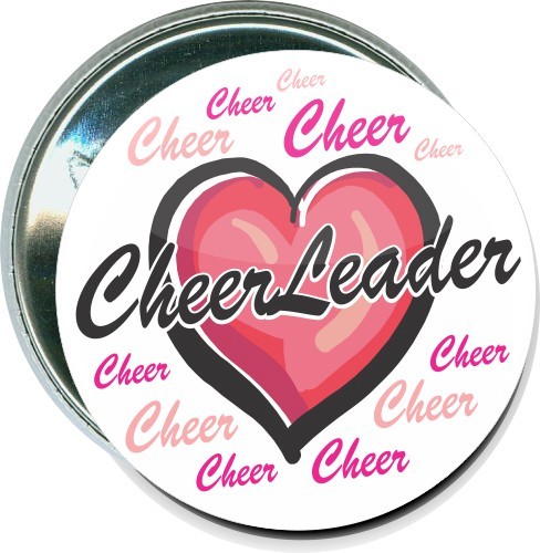 Cheerleader, Heart, Cheerleading Button 1