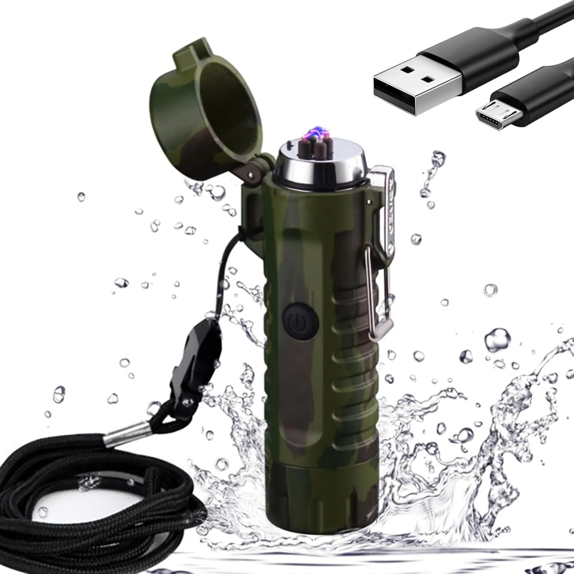 Rechargeable Arc Lighter with Flashlight & Compass 6