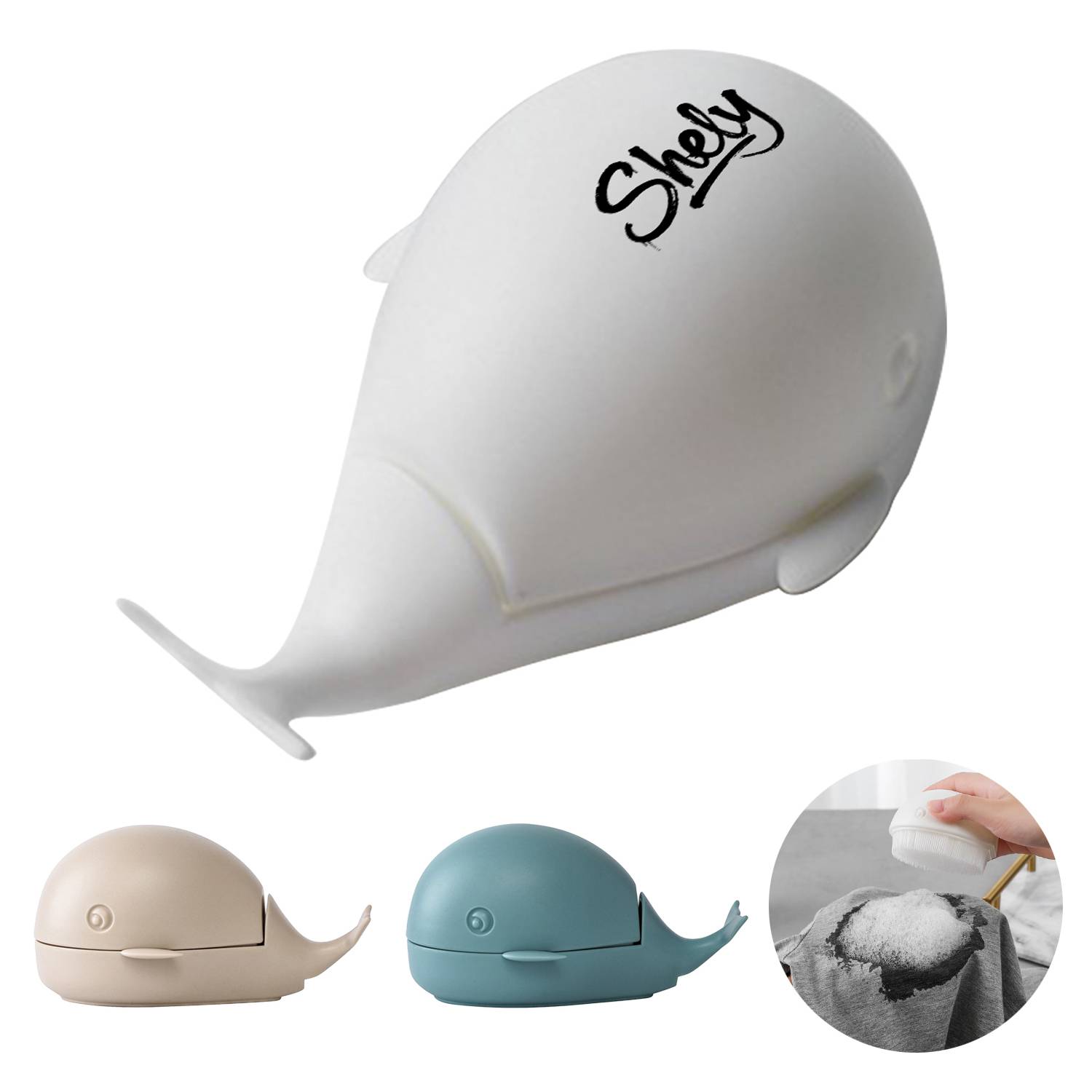 Plastic Detachable Whale Washing Brush 2