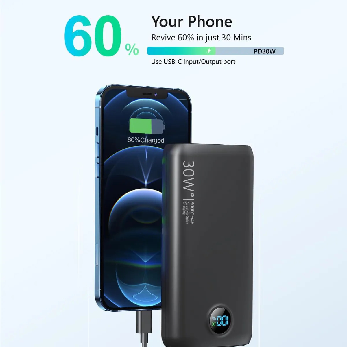 Portable Charger Power Bank 27000mAh with Flashlight 5