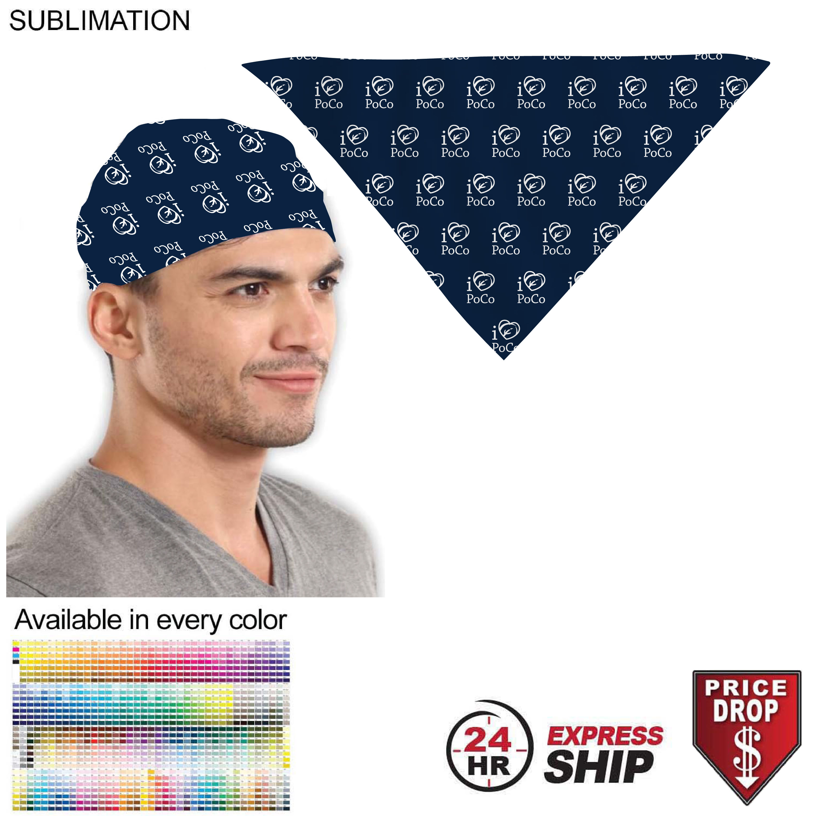 24 Hr Express Ship - Triangle Bandana, 32x22x22, Stitched Edges, Sublimated Edge to Edge 3