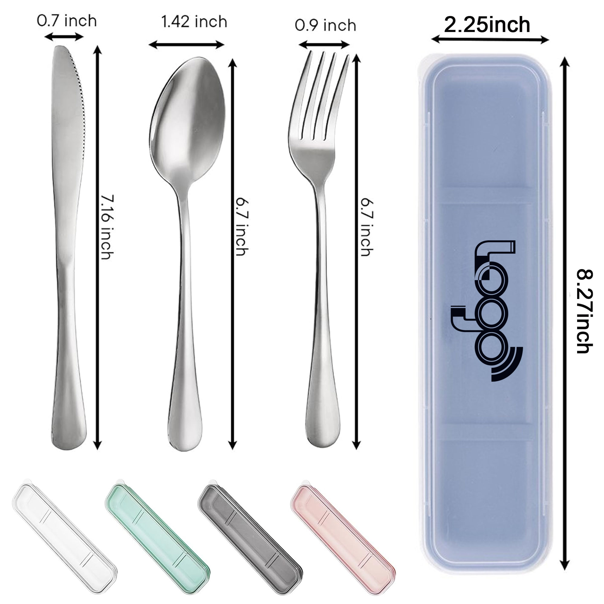 MOQ20 4-Piece Stainless Steel Portable Cutlery Set 2