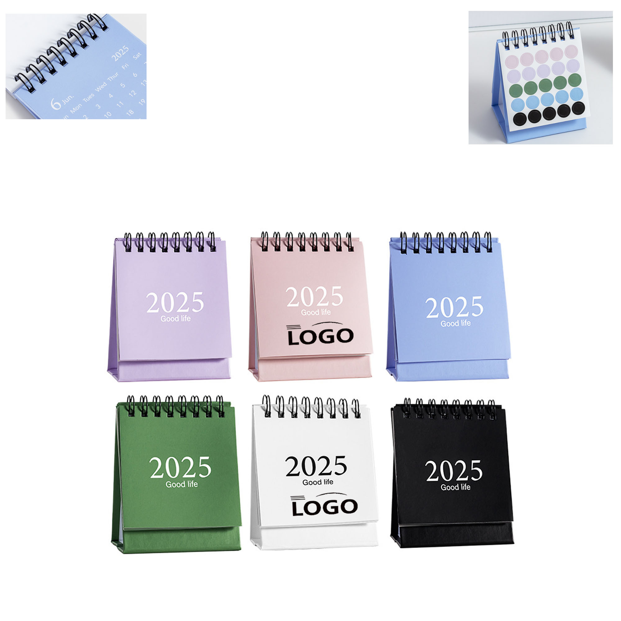 Mini 2025 Desk Calendar With Label Stickers 5