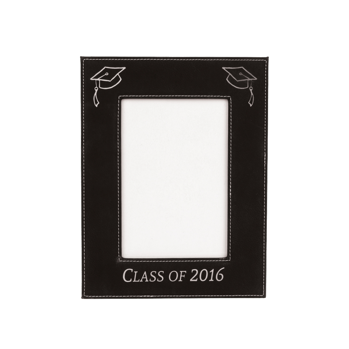 4" x 6" Black & Silver Leatherette Photo Frame
