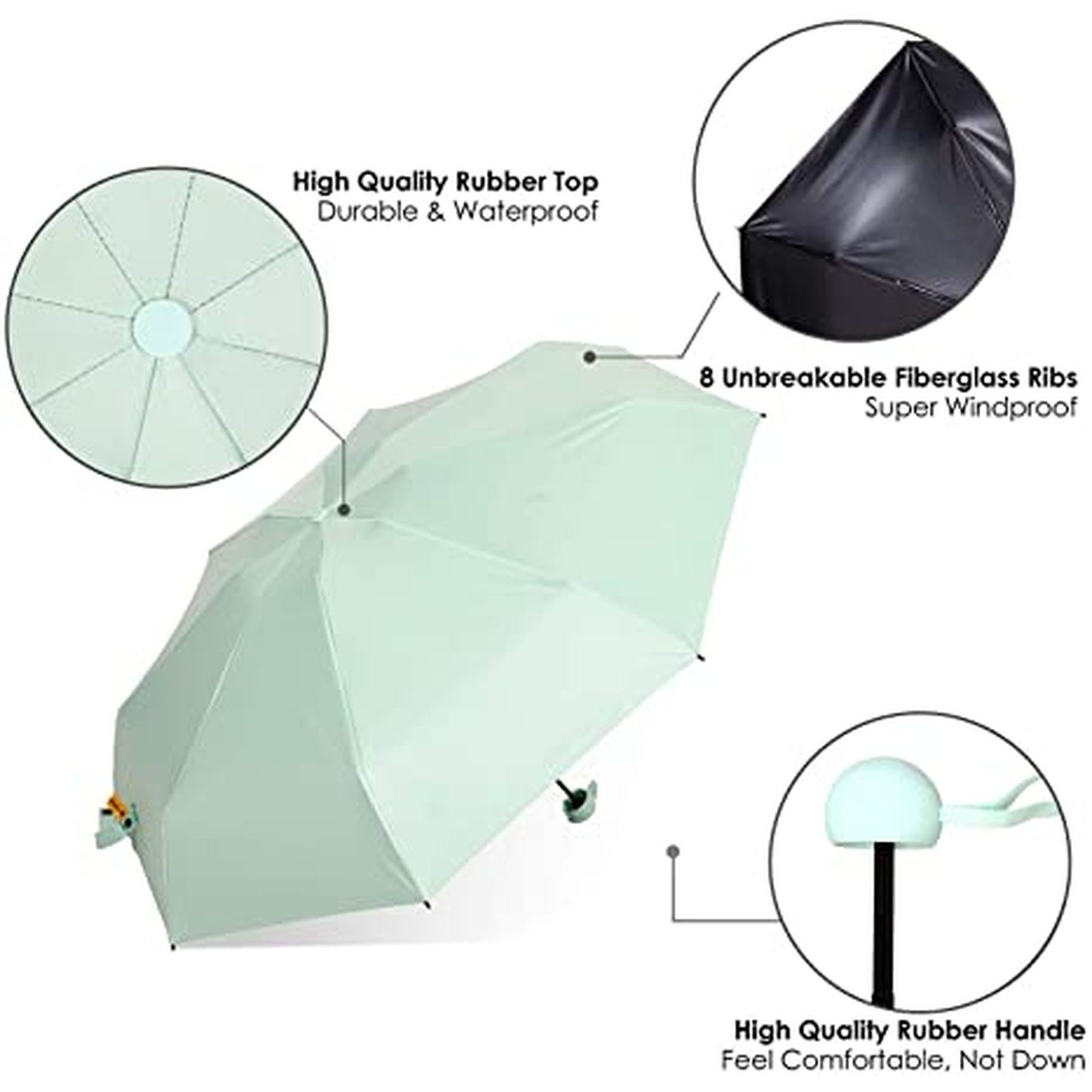 Portable Windproof Mini Travel Sun Rain Umbrella With Case 9