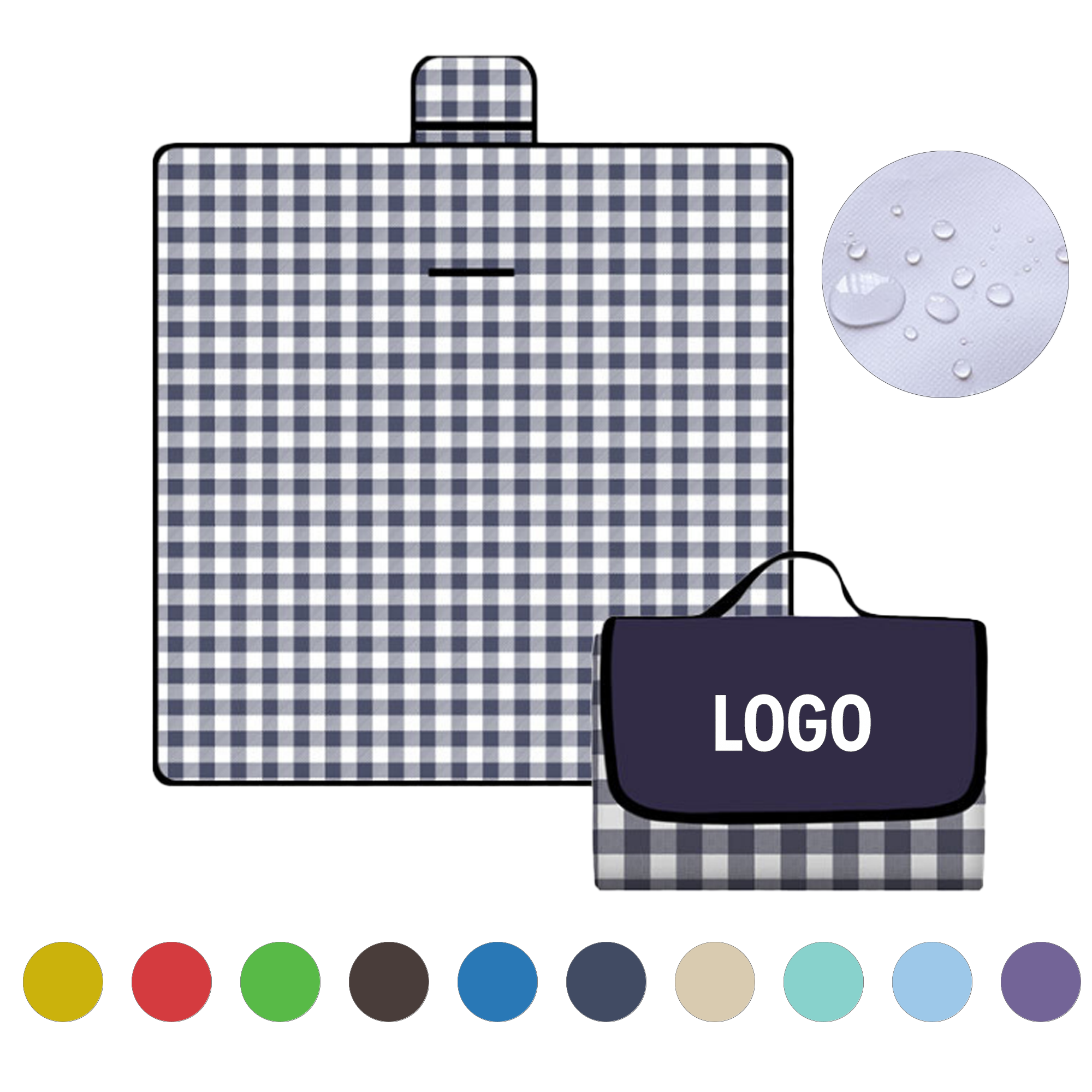 Foldable Outdoor Picnic Blanket 59" x 59" 2