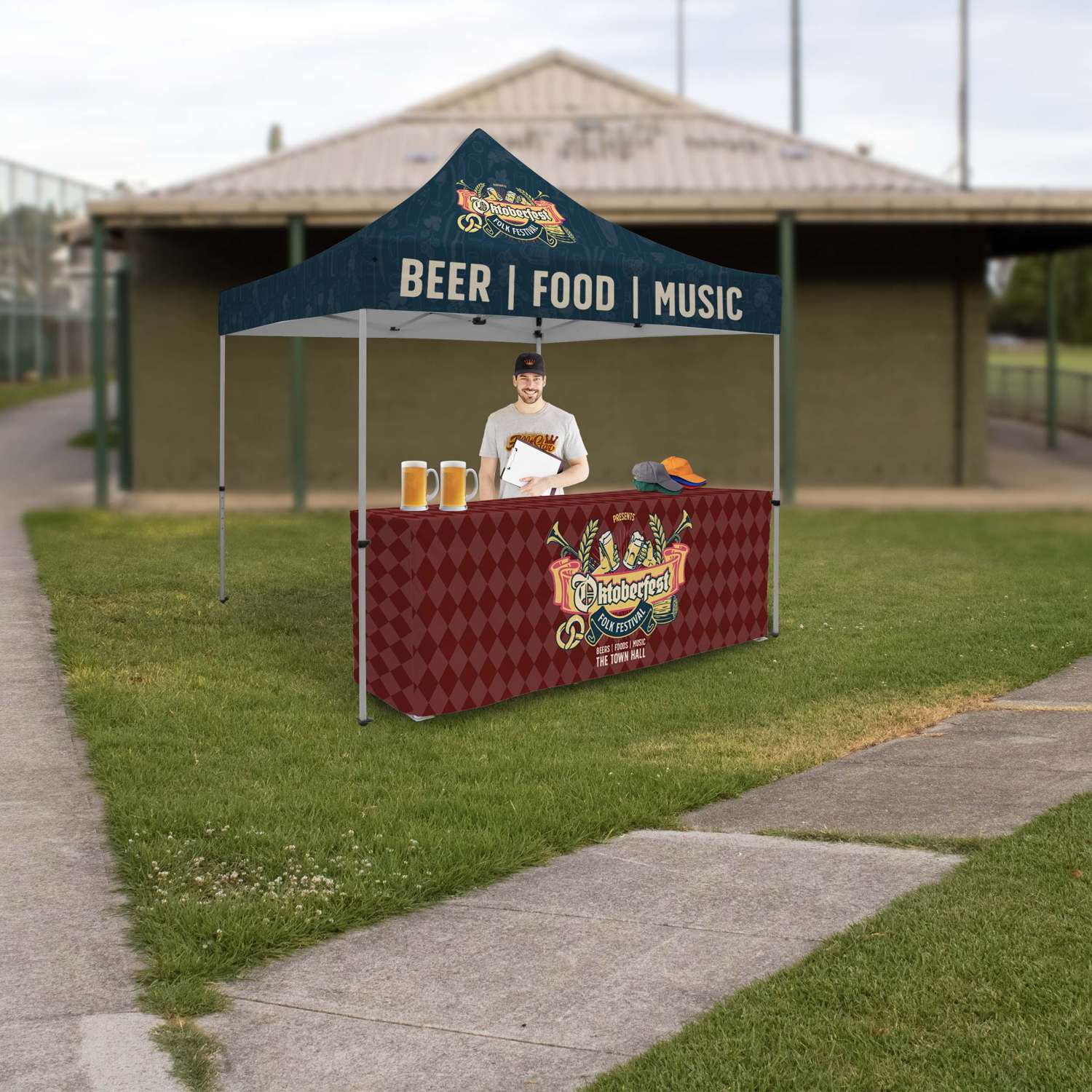 38.5"H x 77.5"W Pop-Up Table & Fitted Dye Sub Throw Kit 6