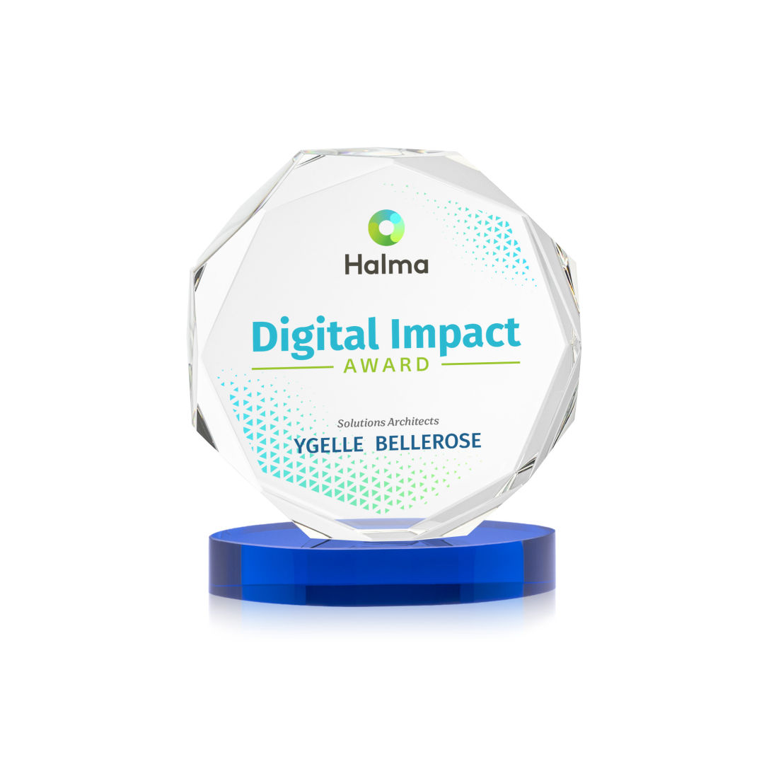 Acadian VividPrint™ Award on Alberton Base - Blue