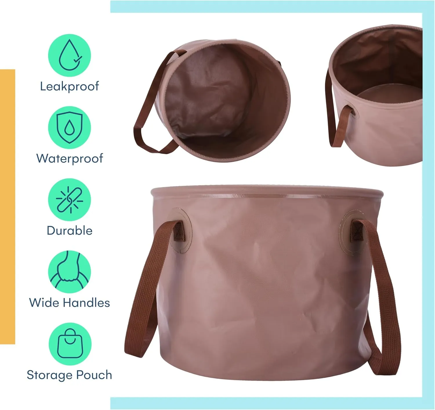 Collapsible 5.3 Gallon Container Folding Water Bucket 8