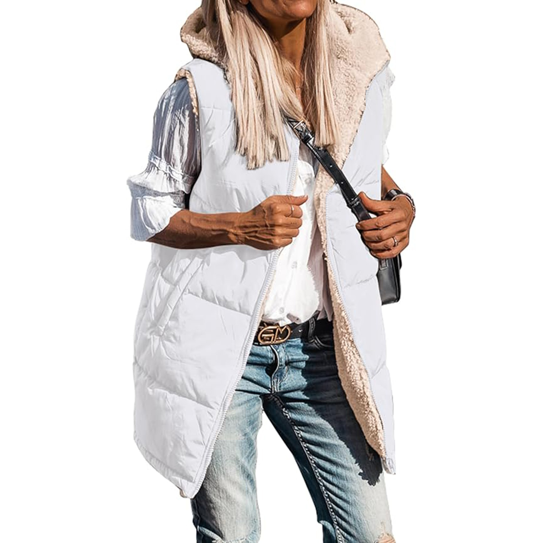Winter Long Sleeveless Hooded Jacket 13