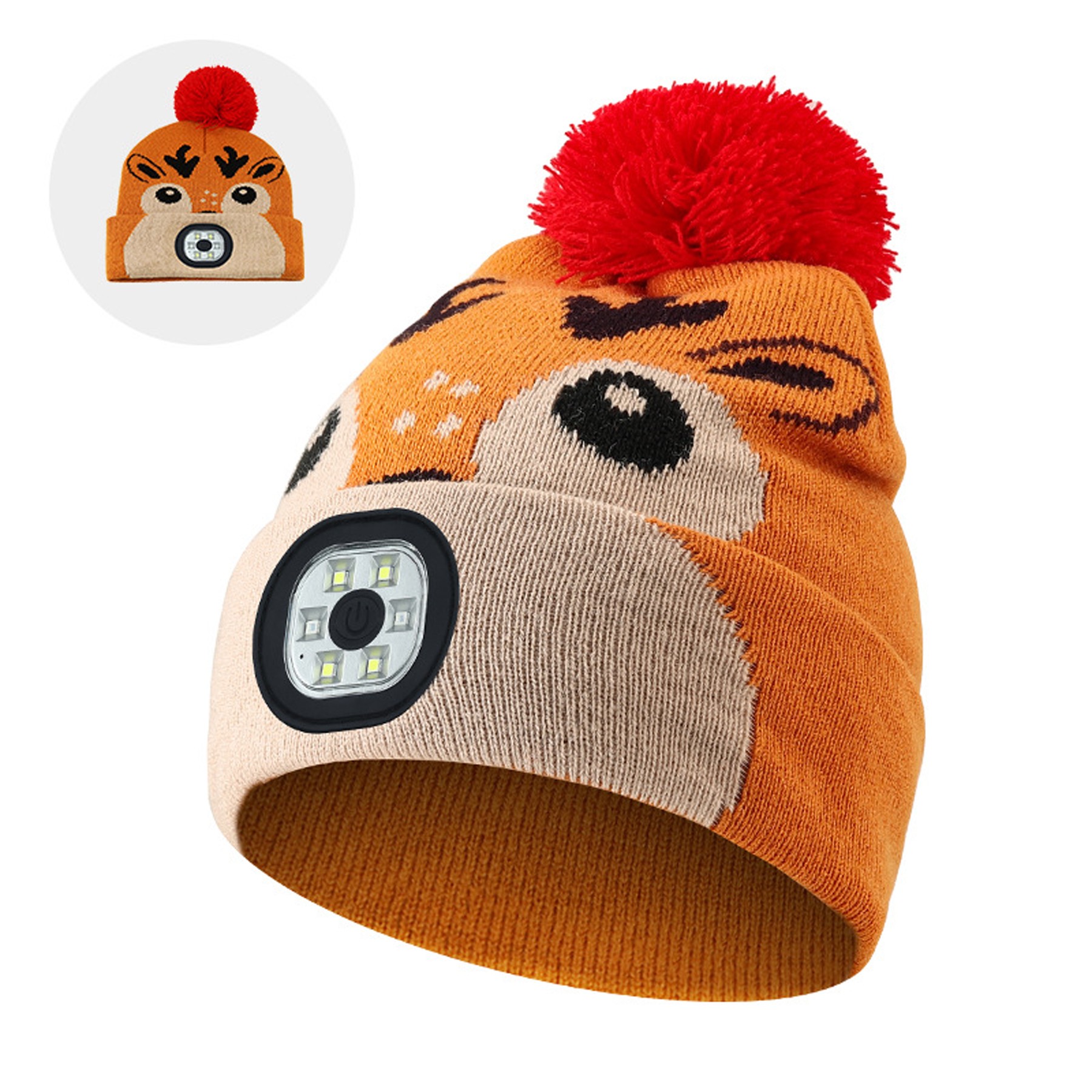 Outdoor Warm Led Cartoon Luminous Children'S Hat 1