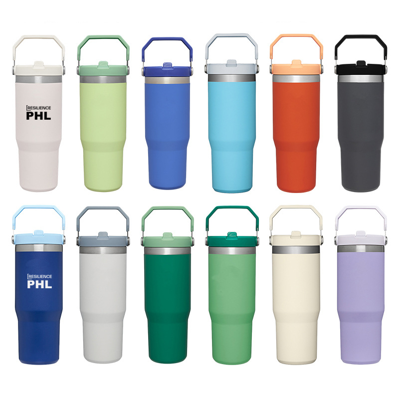 30 Oz Vacuum Flip Straw Tumbler (Silk-screen / Laser Engraved) 4