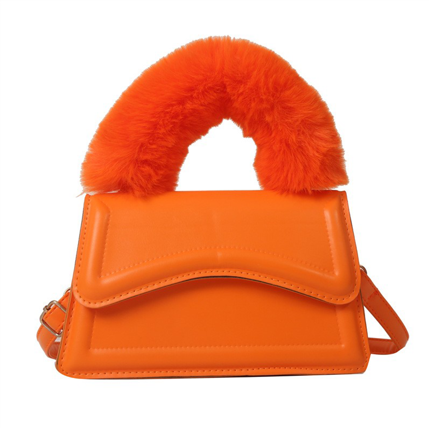 PU Solid Color Portable Diagonal Bag 6