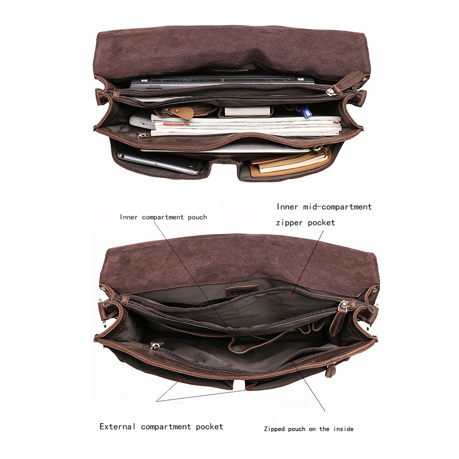 Real Leather Messenger Bag 3