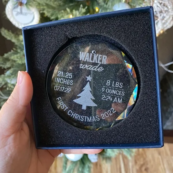 3" Crystal Round Faceted Ornament 4