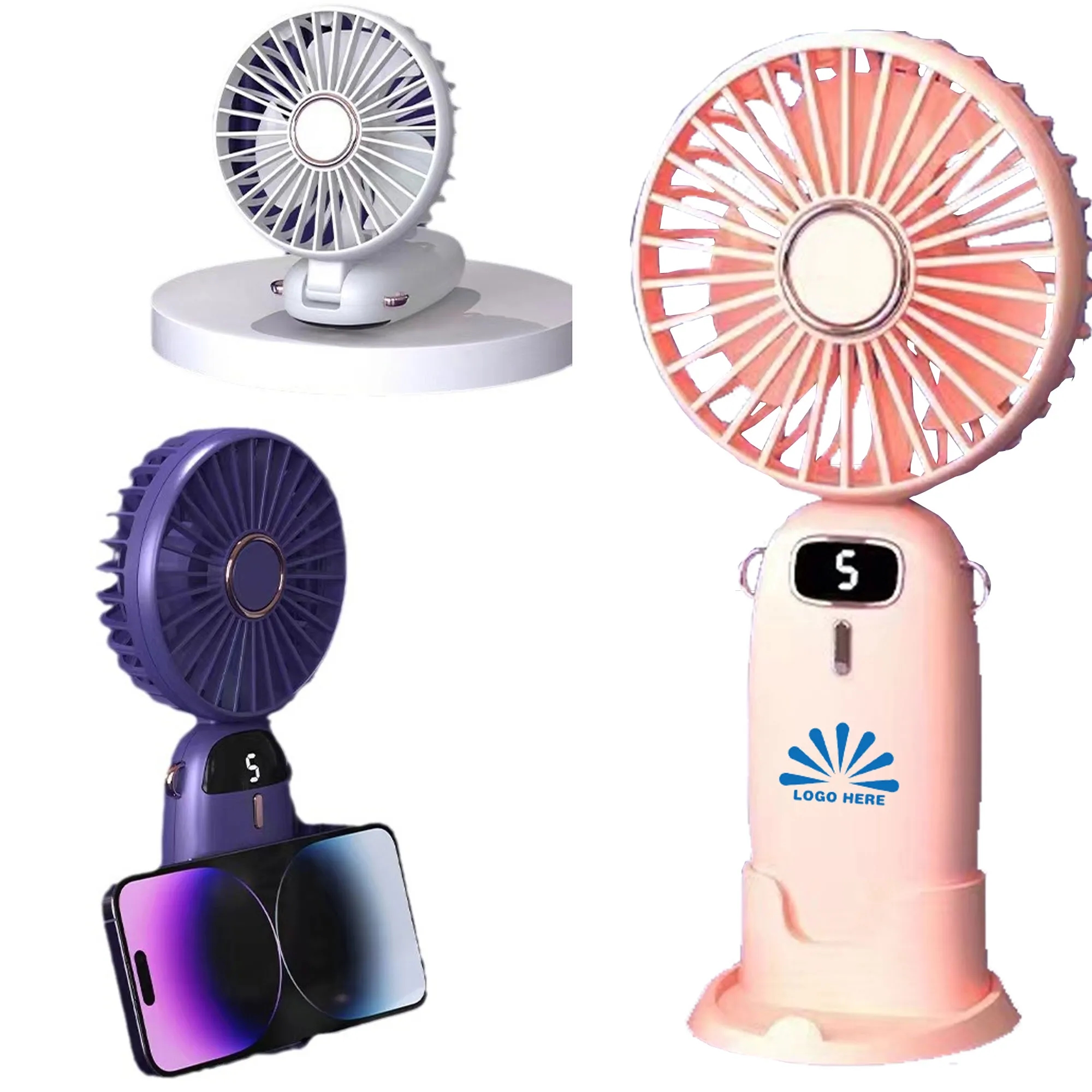 Mobile Phone Holder Rechargeable Hand Held Portable Fans 1